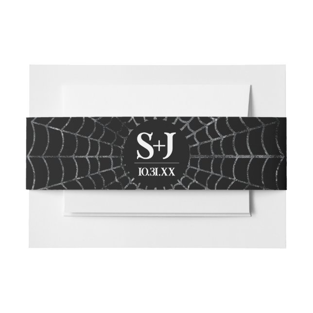 Dark and Moody Customizable Wedding Belly Band  Invitation Belly Band (Front Example)