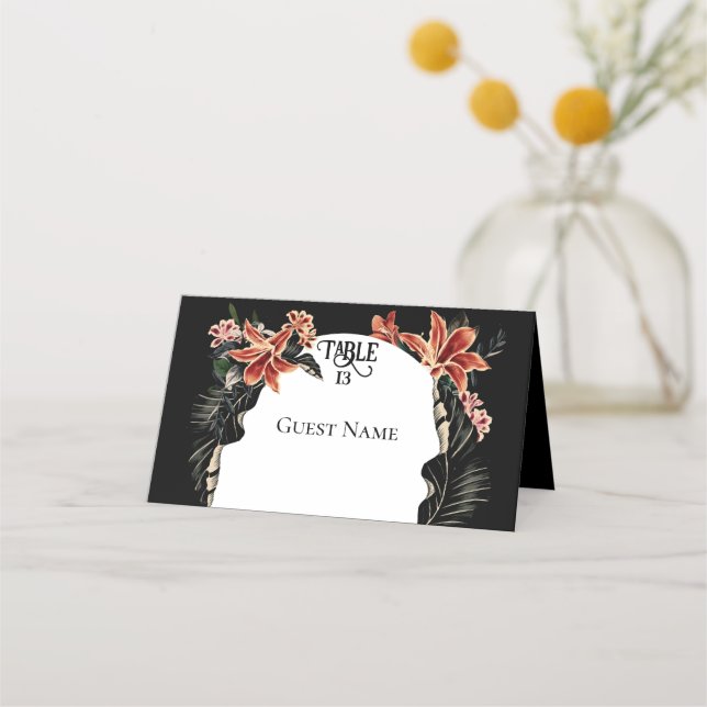 Dark and Moody Customizable Wedding Place Cards (Front)