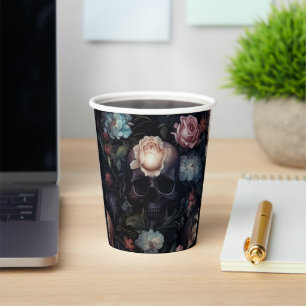Dark and Moody Floral Gothic Bridal Shower  Paper Cups