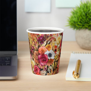 Dark and Moody Floral Gothic Bridal Shower Paper Cups