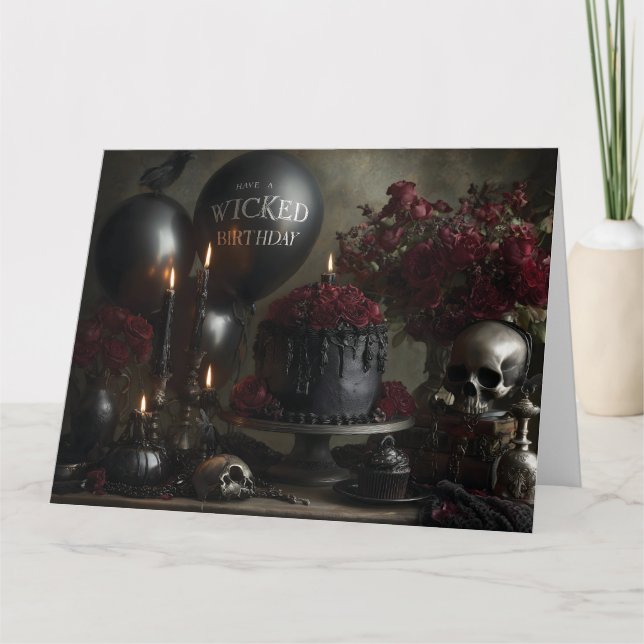 Dark and Moody Gothic Birthday Still Life  Card (Front)