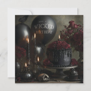 Dark and Moody Gothic Birthday Still Life Holiday Card