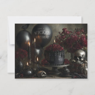 Dark and Moody Gothic Birthday Still Life Postcard