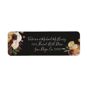 Dark and Moody Rembrandt Floral address labels