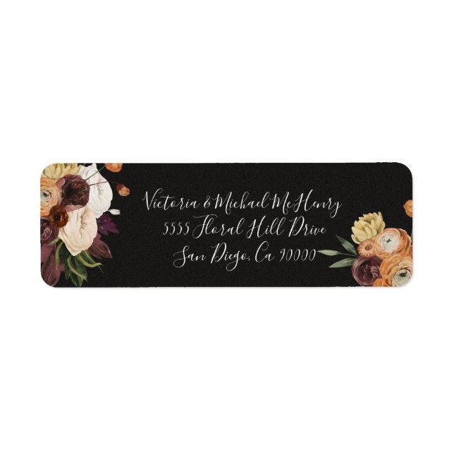 Dark and Moody Rembrandt Floral address labels (Front)