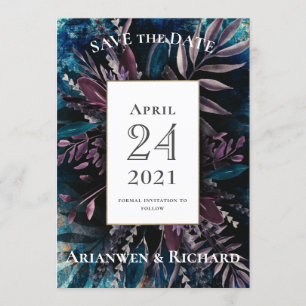 Dark and Moody Wedding invitation save the date