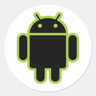 Dark Android Classic Round Sticker
