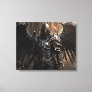 Dark Angel Armour Warrior - Stretched Canvas Print
