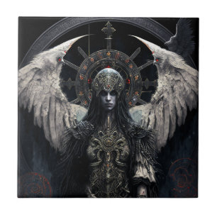 Dark Angel Gothic Fantasy Art Tile
