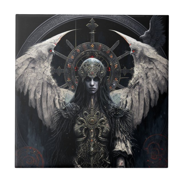 Dark Angel Gothic Fantasy Art Tile (Front)