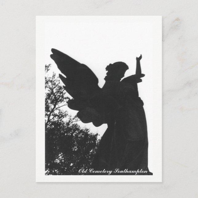Dark Angel Statue Old Cemetery Postcard Text (Front)