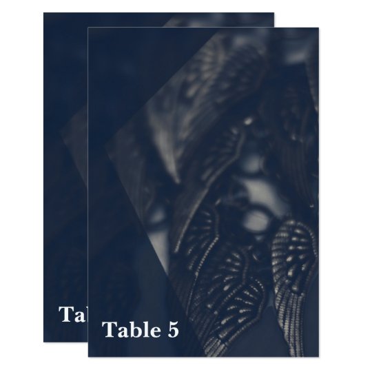 Dark Angel Wings Gothic Glam Table Number Card