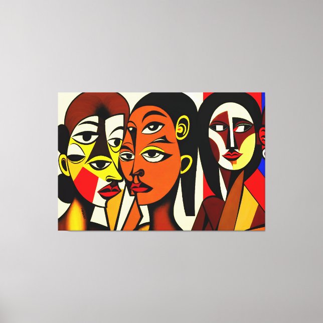 Dark Angels, cubist art Canvas Print (Front)