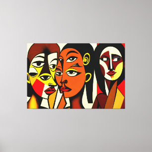 Dark Angels, cubist art Canvas Print