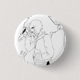 Dark Anime Fantasy Crow and Demon Art 1 Inch Round Button