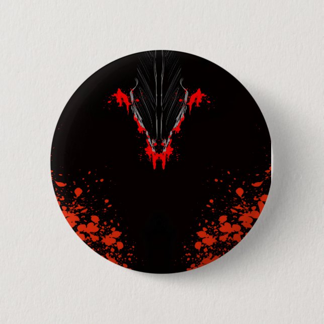 Dark Anime Fantasy Crow and Demon Art 2 Inch Round Button (Front)