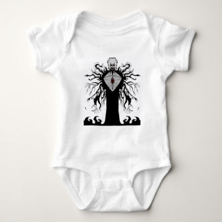 Dark Anime Fantasy Crow and Demon Art Baby Bodysuit