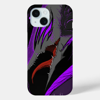 Dark Anime Fantasy Crow and Demon Art iPhone 15 Case