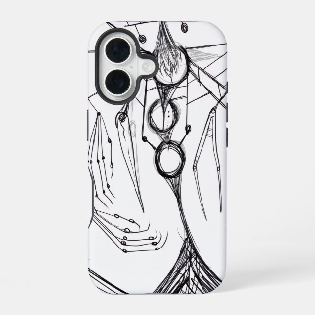 Dark Anime Fantasy Crow and Demon Art iPhone 16 Case (Back)