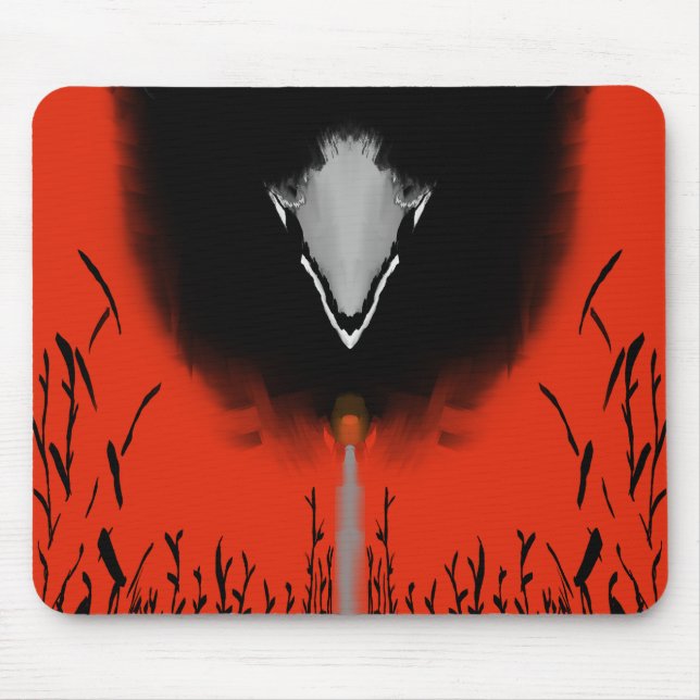 Dark Anime Fantasy Crow and Demon Art Mouse Pad (Front)