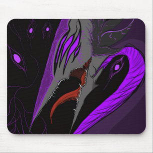 Dark Anime Fantasy Crow and Demon Art Mouse Pad