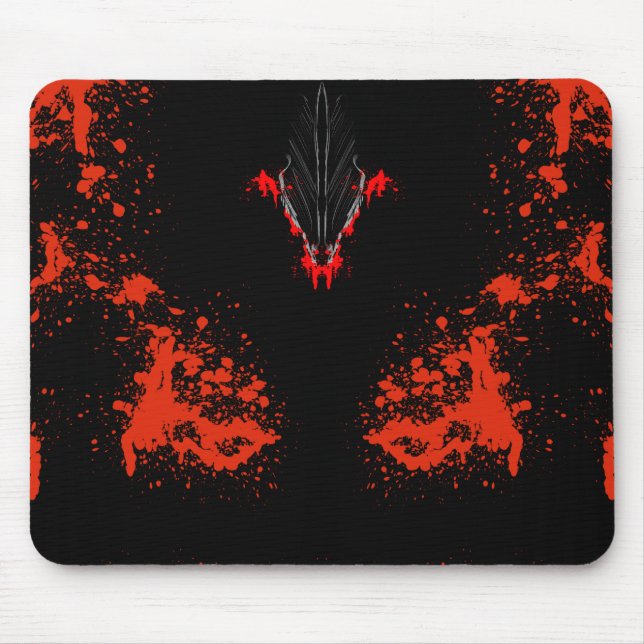 Dark Anime Fantasy Crow and Demon Art Mouse Pad (Front)