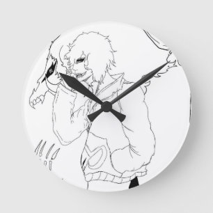 Dark Anime Fantasy Crow and Demon Art Round Clock