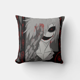 Dark Anime Fantasy Crow and Demon Art Throw Pillow