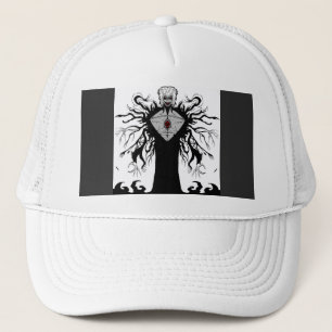 Dark Anime Fantasy Crow and Demon Art Trucker Hat