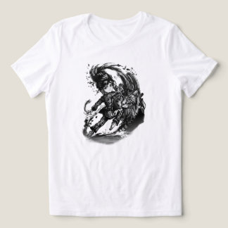 Dark Anime Girl with Giant Cat ART Tri-Blend Shirt