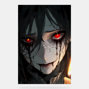Dark Anime Vampire Red Eyes Acrylic Sign