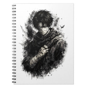 Dark Anime Warrior Bandaged Ninja Grunge Art Notebook