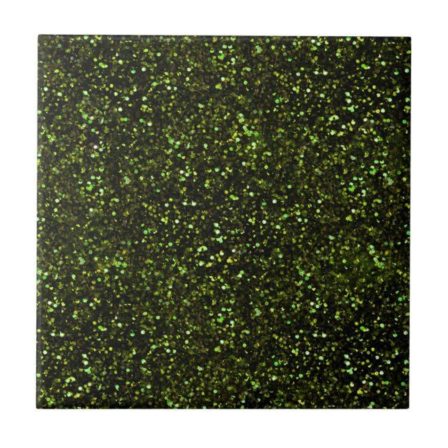 Dark Apple Green Glitter Tile (Front)