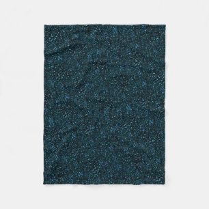 Dark Aqua Blue Glitter Fleece Blanket
