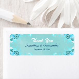 Dark Aqua Blue Teal Floral Small Wedding Favour