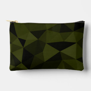 Dark army green black geometric mesh pattern cool  accessory pouch