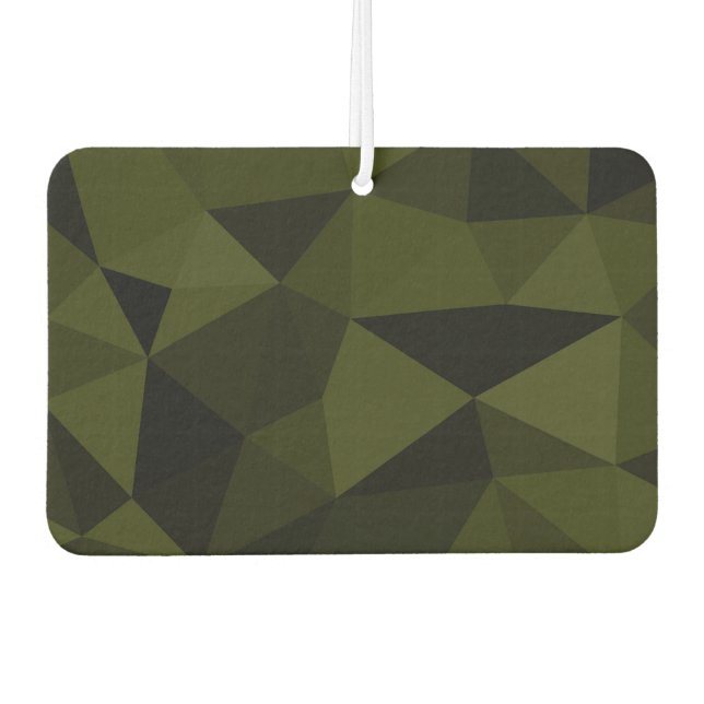 Dark army green black geometric mesh pattern cool  air freshener (Front)