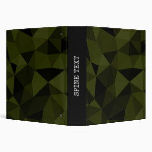 Dark army green black geometric mesh pattern cool  binder
