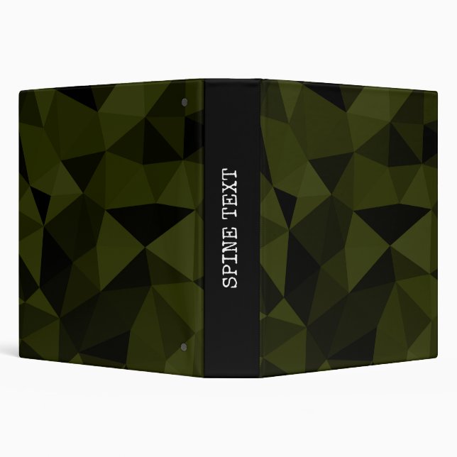 Dark army green black geometric mesh pattern cool  binder (Background)