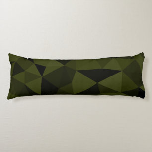 Dark army green black geometric mesh pattern cool  body pillow