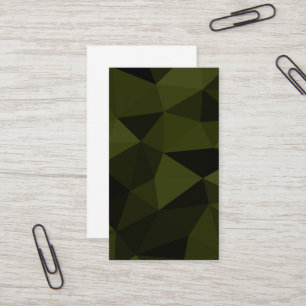 Dark army green black geometric mesh pattern cool  business card