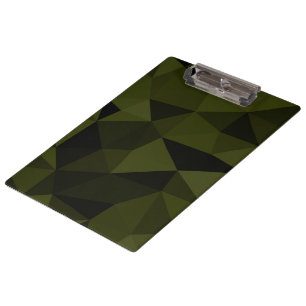 Dark army green black geometric mesh pattern cool  clipboard