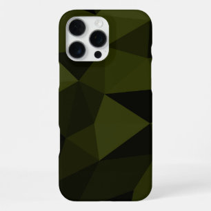 Dark army green black geometric mesh pattern cool  iPhone 16 pro max case