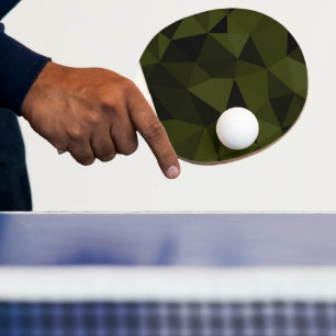 Dark army green black geometric mesh pattern cool  ping pong paddle