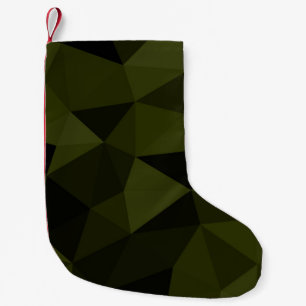 Dark army green black geometric mesh pattern cool  small christmas stocking