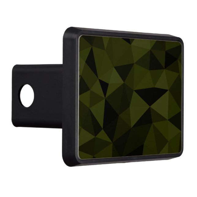 Dark army green black geometric mesh pattern cool  trailer hitch cover (Right)
