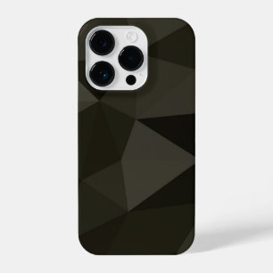 Dark army grey brown black geometric mesh pattern iPhone 14 pro case