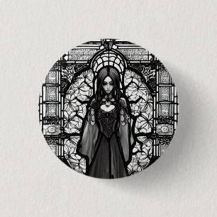 Dark Art Goth Girl     Tote Bag 1 Inch Round Button