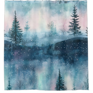 Dark Aurora Borealis Night Forest