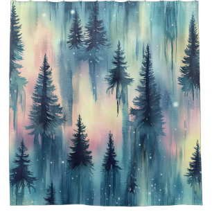 Dark Aurora Borealis Night Forest (10)